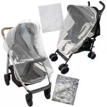 Kit com 2 Capa de Proteção Capa Chuva e Capa Mosquiteiro Para Carrinho De Bebê Modelo Universal