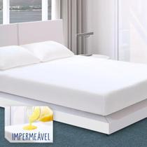 Kit Com 2 Capa Protetor Colchão Casal Cama Box Impermeável Com Elástico Branco