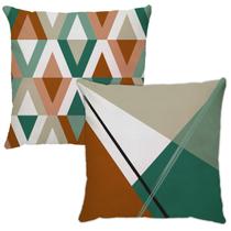 Kit Com 2 Capas Almofada Sarja Neo Abstrata Decoração 45x45