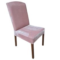 Kit com 2 Capas de Cadeira Veludo Luxo Smooth Cor:RoséDesenho do Tecido:Liso Kit com 2 Capas de Cadeira Veludo Luxo Smooth Cor:RoséDesenho do Tecido:Liso