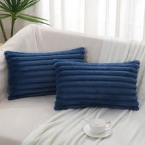 Kit com 2 capas para almofada em pelucia wave soft 2 lados 30x50 cm