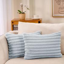 Kit com 2 capas para almofada em pelucia wave soft 2 lados 30x50 cm