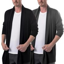 Kit com 2 Cardigans Blazers Masculinos Meia Estação Básico Kit com 2 Cardigans Blazers Masculinos Meia Estação Básico