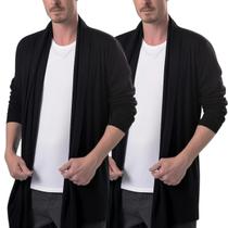 Kit com 2 Cardigans Blazers Masculinos Meia Estação Básico Kit com 2 Cardigans Blazers Masculinos Meia Estação Básico