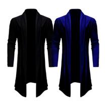 Kit com 2 Cardigans Masculinos Assimétricos Alta Qualidade Slim Fitness