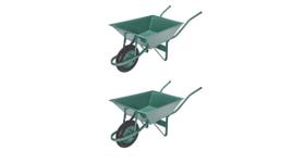 Kit com 2 Carrinho De Mão(Carriola) - Pneu Câmara - Metálica - Com Rolamento - Quadrada - Canal Kit com 2 Carrinho De Mão(Carriola) - Pneu Câmara - Metálica - Com Rolamento - Quadrada - Canal