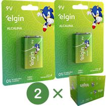 Kit com 2 cartelas de baterias 9v alcalina c/1 ht01 82158