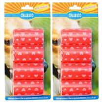 Kit com 2 Cartelas de Refil de Saquinhos Sacola Cata caca Chalesco - Sacolas Biodegradáveis pega fezes - Vermelho Kit com 2 Cartelas de Refil de Saquinhos Sacola Cata caca Chalesco - Sacolas Biodegradáveis pega fezes - Vermelho