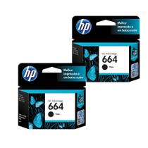 Kit com 2 Cartuchos Hp 664 Preto - F6V29AB - Original Kit com 2 Cartuchos Hp 664 Preto - F6V29AB - Original