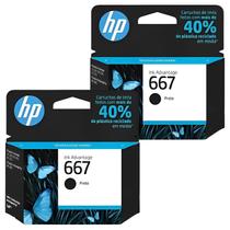 Kit com 2 cartuchos hp 667 preto 2ml - 3ym79ab Kit com 2 cartuchos hp 667 preto 2ml - 3ym79ab