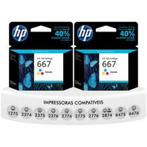 Kit com 2 cartuchos НР 667 Colorido impressoras 1275 2374 2375 2376 2775 2776 6475 6476 Kit com 2 cartuchos НР 667 Colorido impressoras 1275 2374 2375 2376 2775 2776 6475 6476