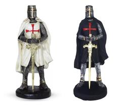 Kit Com 2 Cavaleiros Templário Branco E Preto Medieval - Gama