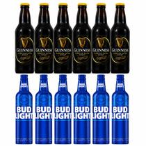 Kit com 2 cervejas guinness e bud light - 6 un cada Kit com 2 cervejas guinness e bud light - 6 un cada