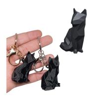 Kit com 2 chaveiro de gato keychan de gato sentado low poly