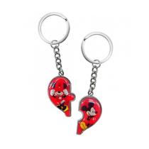 Kit Com 2 Chaveiros Dia Dos Namorados Apaixonados Em Metal Magnético Disney Mickey e Minnie Original