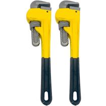 Kit Com 2 Chaves Grifo Ferramenta 14 Polegadas Para Tubo Pesado Heavy Duty Industrial Cabo Isolado