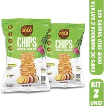 Kit Com 2 Chips Batata Doce e Mandioca Solo Snacks 42G