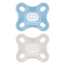 Kit com 2 Chupetas Comfort MAM 0-2m Azul + Estojo