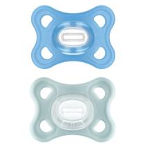 Kit com 2 Chupetas Comfort MAM 0-6m Azul + Estojo