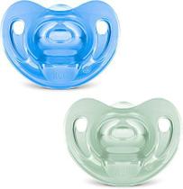 Kit com 2 Chupetas Infantil Bebê Sensitive Soft 100% Silicone NUK Tamanho 2 para crianças bebês de 6 á 18 Meses Kit com 2 Chupetas Infantil Bebê Sensitive Soft 100% Silicone NUK Tamanho 2 para crianças bebês de 6 á 18 Meses
