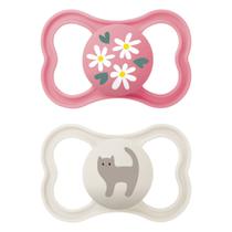 Kit com 2 Chupetas MAM Air 16+m Rosa + Estojo