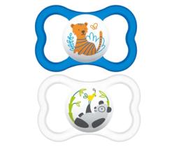 Kit Com 2 Chupetas Mam Air 6+m Azul + Estojo CH50321