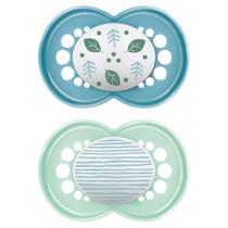 Kit com 2 Chupetas Original MAM 6+m Menino Azul + Caixinha