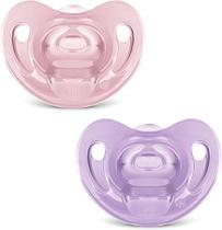 Kit com 2 Chupetas Sensitive Soft 100% Silicone- NUK, Tam 1 (0-6 Meses) Kit com 2 Chupetas Sensitive Soft 100% Silicone- NUK, Tam 1 (0-6 Meses)
