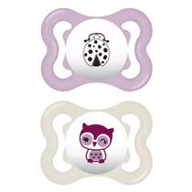 Kit com 2 Chupetas Supreme Bico de Silicone 0m+ Rosa - MAM Kit com 2 Chupetas Supreme Bico de Silicone 0m+ Rosa - MAM