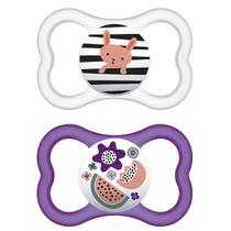 Kit Com 2 Chupetas Supreme Bico de Silicone 16m+ Roxo - MAM