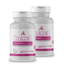 Kit Com 2 - Colágeno Hidrolisado Com Vitamina C Promel 60 Comp De 1000mg