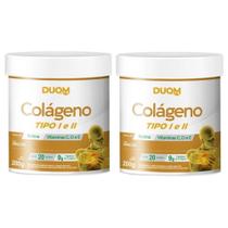 Kit com 2 Colagenos Tipo 1 e 2 com Vitaminas 200g Sabor Abacaxi Duom