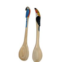 Kit Com 2 Colheres De Pau Decorativa Casa Cozinha Bar Restaurante Kit Com 2 Colheres De Pau Decorativa Casa Cozinha Bar Restaurante