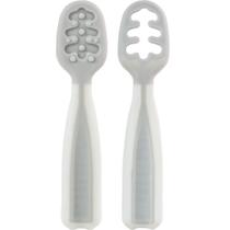 Kit com 2 Colheres de Treinamento para Bebês +6m Buba Cinza