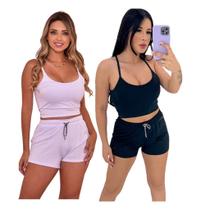 Kit Com 2 Conjunto Cropped + Short Gringas Model Kit Com 2 Conjunto Cropped + Short Gringas Model