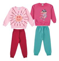 kit Com 2 Conjuntos Criança Infantil Para Menino E Menina