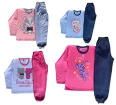 Kit com 2 conjuntos moletom infantil meninas Kit com 2 conjuntos moletom infantil meninas