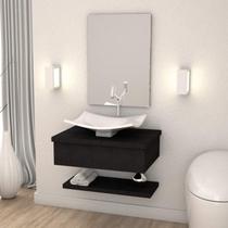 Kit com 2 Conjuntos para Banheiro Gabinete com Cuba F44 e Prateleira 605w Metrópole