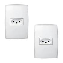 Kit Com 2 Conjuntos Tomada Simples 10a 4x2 Pial Plus