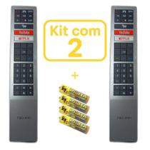Kit com 2 controle campativel aoc smart + 4 pilhas fbg-9061 Kit com 2 controle campativel aoc smart + 4 pilhas fbg-9061