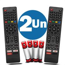 Kit com 2 Controle Remoto Compatível Com Smart Tv Philco com Netflix