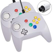 Kit com 2 Controles com Fio KIWITATA para N64, Cinza