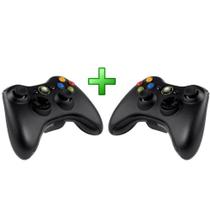 Kit Com 2 Controles Sem Fio COMPATIVEL Xbox 360 - Preto - FIER