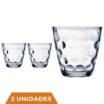 Kit Com 2 Copos de Vidro Transparente 250ML Bangkok Redondo