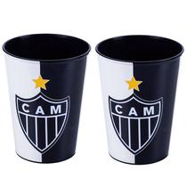 Kit com 2 Copos do Atlético Mineiro Galo Licenciado Estampa Premium Plasútil