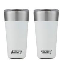 Kit com 2 Copos Térmicos com Tampa 600ml Branco Coleman