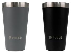 Kit com 2 Copos Térmicos Pullo Fun 480ML Preto e Cinza Kit com 2 Copos Térmicos Pullo Fun 480ML Preto e Cinza