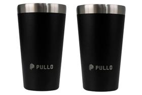 Kit com 2 Copos Térmicos Pullo Fun 480ML Preto Kit com 2 Copos Térmicos Pullo Fun 480ML Preto