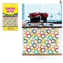 Kit com 2 cortinas 1 para box de banheiro 1 para pia cozinha - PLAST LEO Kit com 2 cortinas 1 para box de banheiro 1 para pia cozinha - PLAST LEO