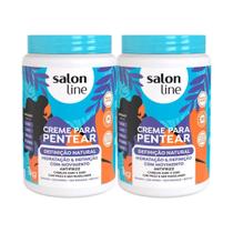 Kit com 2 Cremes Para Pentear Definição Natural 1kg Salon Line
